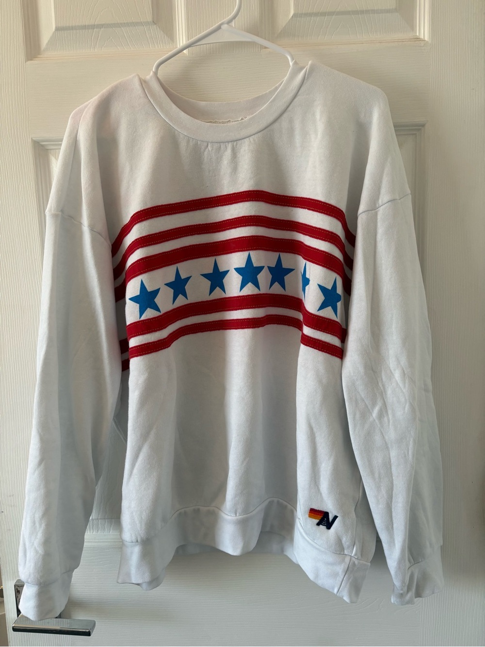 Aviator Nation Stars and Stripes size medium white sweatshirt